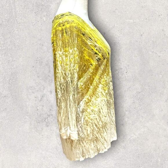 Nic+Zoe Printed Linen Blend Scoop Neck 3/4 Sleeve Top - Medium - Picture 9 of 9